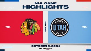 NHL Highlights  Utah HC vs Blackhawks  October 8 2024 [upl. by Sneve]