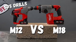 Milwaukee SDS Drills  M18 vs M12 [upl. by Harrell]