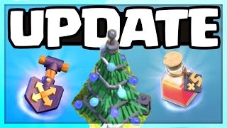 REVEALED Clash of Clans UPDATE  NEW SHOVEL POTION and XMas Tree [upl. by Akiret]