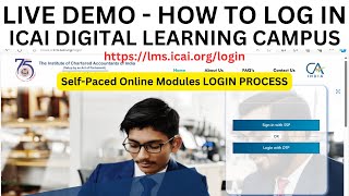 How To Login ICAI digital Learning Campus  ICAI Lms Portal  ICAI self paced online Module login [upl. by Suiravaj]