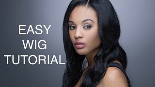 Easy Wig Tutorial Aliexpress quotCYNOSURE Hairquot [upl. by Nyrmak]