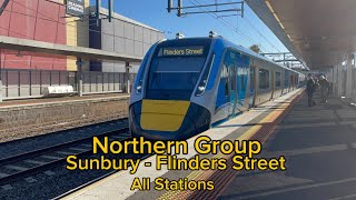 Journey Sunbury  Flinders Street All Stations HCMT [upl. by Eidlog]