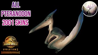 ALL PTERANODON 2001 VARIANT SKINS SHOWCASE 4K Jurassic World Evolution 2 [upl. by Odnam]