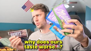 American tries European Chocolate Milka for the first time [upl. by Fulks]