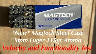 Brand New Magtech Steel Case 9mm Luger Ammo Test Velocity and Functionality 65 rounds [upl. by Norbel]