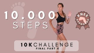 10 000 STEPS NONSTOP WALKING  10 K STEP CHALLENGE  knee friedly low impact workout [upl. by Imekawulo]