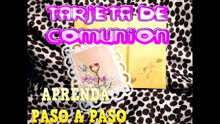 TARJETA PARA PRIMERA COMUNION PASO A PASO PROCEDIMIENTO [upl. by Gale]