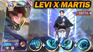 LEVI X MARTIS SKIN Levimlbb Review Skin Levi MLBB X ATTACK ON TITAN  Levi Martis Gameplay  MLBB [upl. by Atirma]