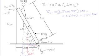 Ladder Example for Static Equilibrium [upl. by Ttesil]