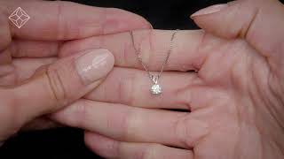 Lab Diamond Solitaire Necklace Pendant 025ct HSi 9K White Gold  NDG5248Y [upl. by Tiny]