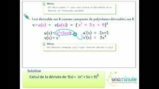 Dérivée dune Composée  Une Minute Pour Comprendre  TS  TES  1 [upl. by Walston148]