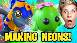 HATCHING LEGENDARYS AND MAKING NEONS in Adopt Me Desert Egg Update Prezley [upl. by Ahsehat]