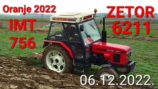 ZETOR 6211 06122022 Oranje ZETOR 6211 amp IMT 756  PLOWING  PLOUGHING [upl. by Joleen]