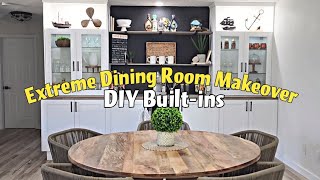 EXTREME DINING ROOM MAKEOVER  DIY BUILTINS [upl. by Ytinirt]