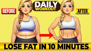 Full Body Workout in 10 Minutes  Lose Belly Fat amp Love Handles at Home [upl. by Celin]