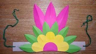 COLORFUL DIY PAPER HEADDRESS LAST MINUTE CRAFTS [upl. by Mond]