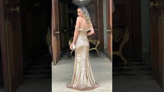 Mermaid Sweetheart Off Shoulder Sequin Prom Dresses High Slit Backless Long Formal Evening Gowns [upl. by Notnert]