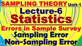 6 Sampling and Non Sampling Errors ISSMaterial [upl. by Reseta680]