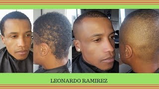 CORTE DE HOMBRE CON MAQUINA EN CABELLO RIZADO  LEONARDO RAMIREZ [upl. by Olimac]