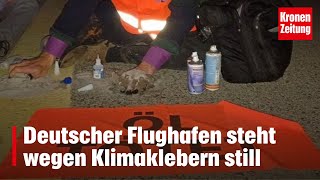 Klimaprotest legt Flughafen KölnBonn lahm Aktivisten kleben sich fest [upl. by Renaud265]