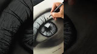 Hyper realistic eye with charcoal pencil charcoaldrawingtutorial charcoaldrawing [upl. by Oecile871]