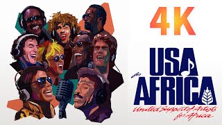 We Are the World 4K  Singers Names amp Lyrics  USA for Africa [upl. by Adaline160]