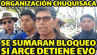 MASIPSP DE CHUQUISACA DEJAN CLARO SI APREHENDEN EVO MORALES SE VIENE BLOQUEO NACIONAL [upl. by Dierdre]