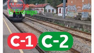 Cercanías Asturias C1 y C2 Viaje de Mieres a El Entrego Vídeo del 25092024 [upl. by Teerprah]