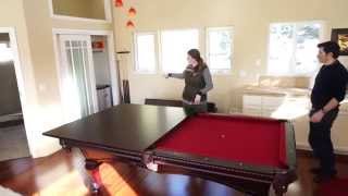 Using the Pool Table  Dining Table conversion top in the Guest House [upl. by Aibonez40]