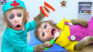 KiKi Monkey doctor pretend play help baby with the Toothache  KUDO ANIMAL KIKI [upl. by Luaped785]