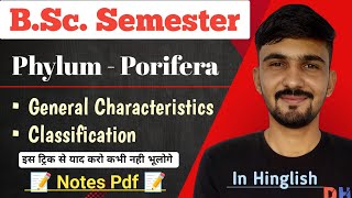 Porifera Classification amp Characteristics  Phylum  Porifera  Bsc Semester  By Dadhich Sir [upl. by Ennasil]