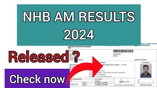 NHB AM Result 2024  How To Check NHB Result 2024 [upl. by Htebazileharas681]