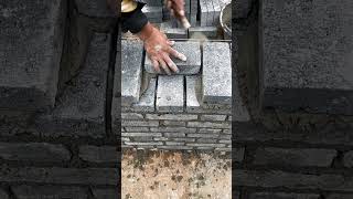 Grey cement brick laying process Goodtools and machinery make work more faster [upl. by Cairistiona]