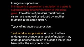 Genetic suppression Intragenic part 1 suppression [upl. by Flori]