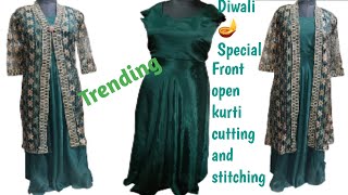 Front open kurti cutting and stitchingFront open shrug with umbrellaopen gownJacket [upl. by Niattirb]