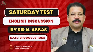 English  Saturday Test Discussion By Sir Naseer Abbas  Date  3rd August 2024  QCA [upl. by Ialocin]