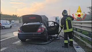 Incendio auto autostrada Pontecagnano [upl. by O'Malley850]