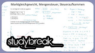 Marktgleichgewicht Mengensteuer Steueraufkommen  Steuerlehre [upl. by Artapoelc]