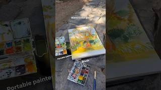 plein air with minimal setup pleinair pleinairpainting [upl. by Ydnat]