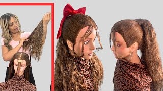 Ponytail Hairstyle For Medium Hair  Wrap Ponytail [upl. by Edialeda]