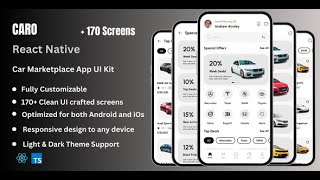 Caro  Car Marketplace React Native Expo App Ui Kit [upl. by Dedra]