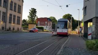 Straßenbahn Halberstadt Betriebshof Einrückfahrt [upl. by Ahsekin]