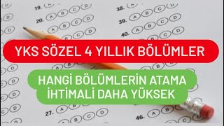 4 Yıllık Sözel Bölümler  Yks Sözel 4 Yıllık Bölümler Nelerdir [upl. by Einnig679]