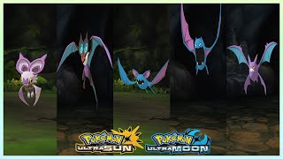 Pokemon UltraSun amp UltraMoon  NoibatNoivernZubatGolbat amp Crobat Locations [upl. by Nitsruk]