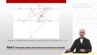 Perspectiva cónica CO ejercicio Tetraedro método de las prolongaciones [upl. by Jodee925]