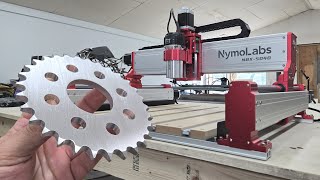 Milling Aluminum Sprockets W NymoLabs NBX5040  CNC Router Machine Review [upl. by Tamqrah]