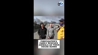 Firefighters family rescues animals as their house burns [upl. by Nasya]