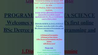 BSc and Diploma Online Degree program in IIT Chennai [upl. by Cecelia]