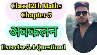 Class 12th Maths Chapter 5  Exercise 54 Question 1 maths 12thmaths avakalan 12th अवकलनmath [upl. by Daggna]