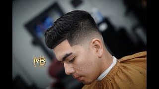 BARBER TUTORIAL  COMB OVER  MID DROP FADE [upl. by Werra]